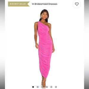 Norma Kamali Pink One Shoulder Dress